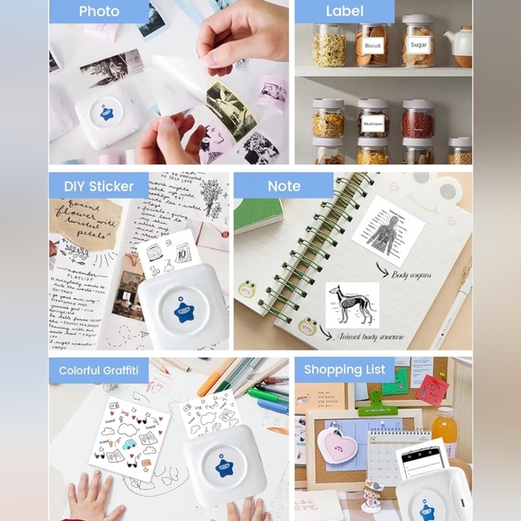 White Mini Portable Printer - Picture 2 of 8